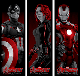 Marvel’s Avengers: Age of Ultron Screen Print Triptic by Tracie Ching - Captain America, Black Widow & Iron Man