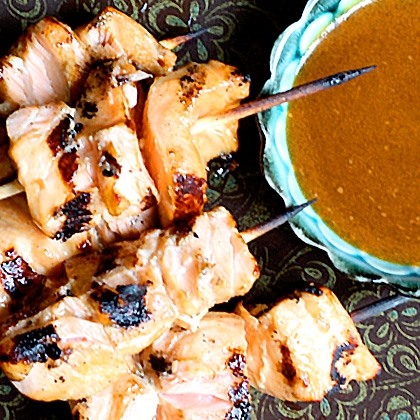 Pineapple-Glazed Salmon Kabobs