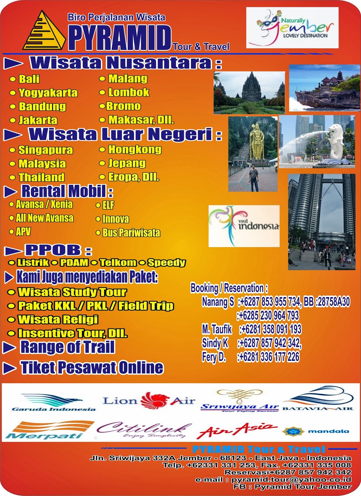 Biro Perjalanan Wisata PYRAMID TOUR & RENT CAR: Brosur