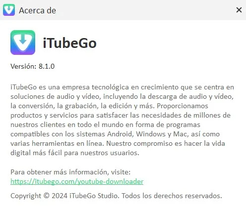 iTubeGo YouTube Downloader Versión 8.1.0 Full Español
