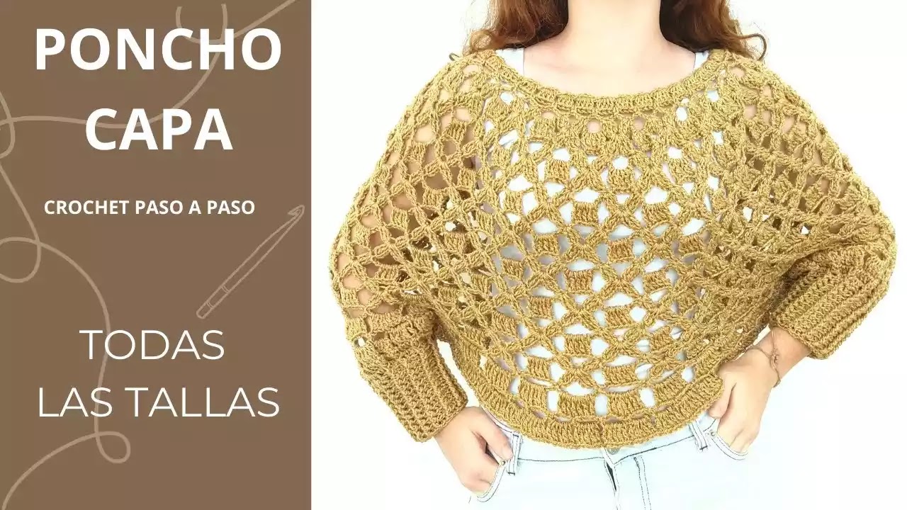 APRENDE A GRATIS Poncho Capa a Ganchillo