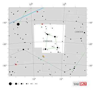 IAU: Карта на съзвездието Гарван | Corvus