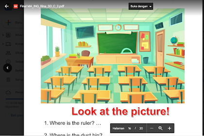 Modul Ajar Bahasa Inggris Kelas 6 SD Kurikulum Merdeka: Describing Places (Mendeskripsikan letak benda–benda di dalam kelas, ruangan dan tempat umum di sekitar sekolah)