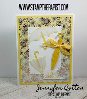 Jennifer shows you how to make this adorable umbrella card using Stampin' Up!'s Under My Umbrella Bundle & Well Dressed Set along with the Flowering Foils Designer Paper!  Click the photo to go to the blog for the video!