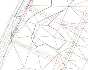 Existing surface with contours displayed before breaklines are added