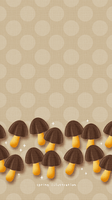 【きのこの山】お菓子のおしゃれでシンプルかわいいイラストスマホ壁紙/ホーム画面/ロック画面