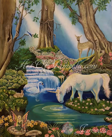Painting titled Enchanted Forest by Jameela
