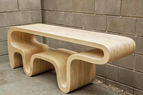 Modern furniture unique table from plywood by Daniel Lewis