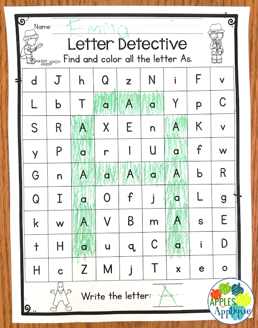 Letter Detective Activity | Apples to Applique