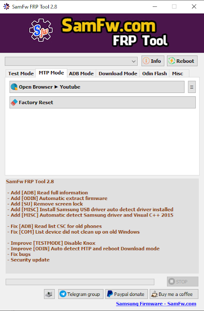 SamFw FRP Tool 2.8 - Remove Samsung FRP Tool