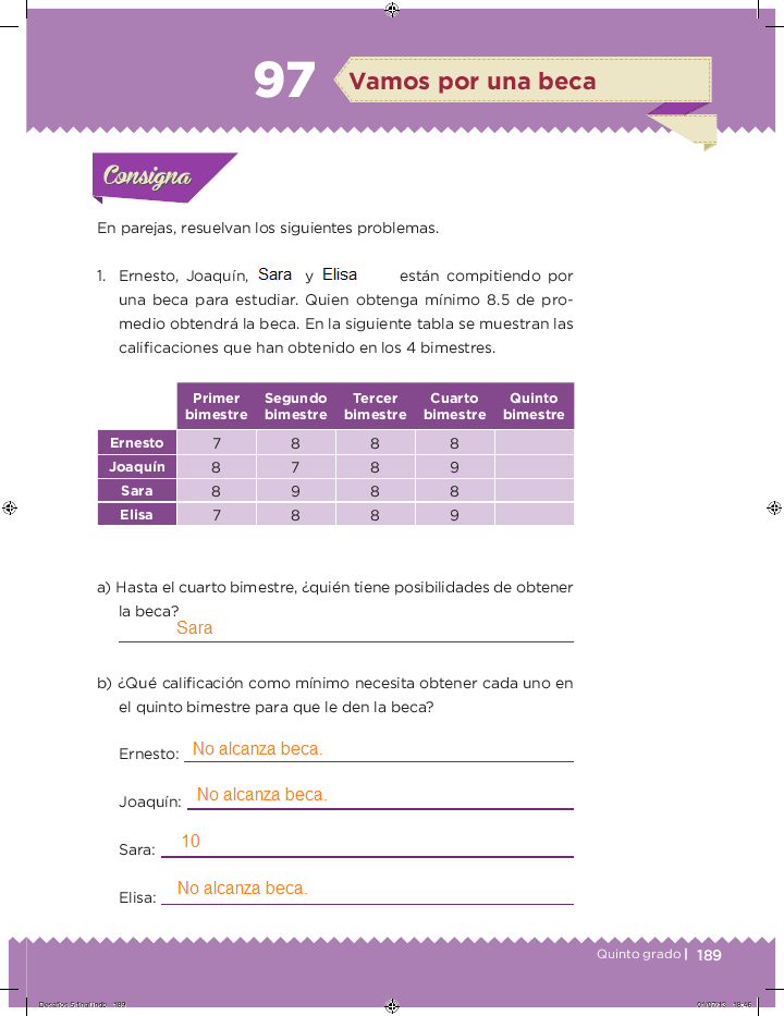 Vamos Por Una Beca Desafios Matematicos Bloque 5 Apoyo Primaria