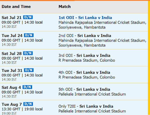 India Vs Srilanka live streaming cricket scorecard latest news scores ODI series matches players 