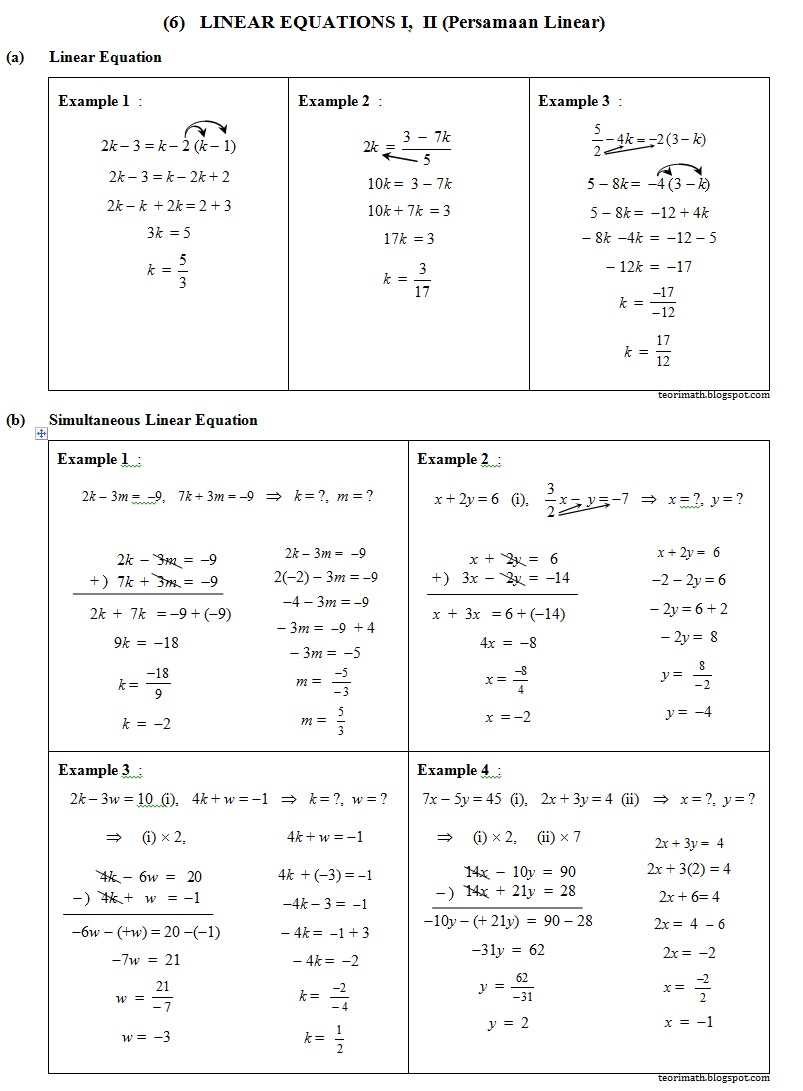 Persamaan Linear - Lessons - Tes Teach