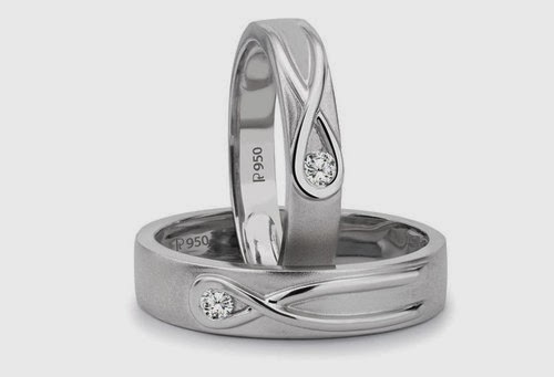 Platinum Love Bands pair of the year 2013 by Suranas Jewelove