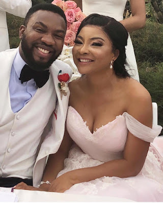 Tinsel stars Linda Ejiofor and Ibrahim Suleiman white wedding photos