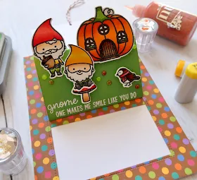 Sunny Studio Stamps: Sliding Window Home Sweet Gnome Card by Laura Sterckx