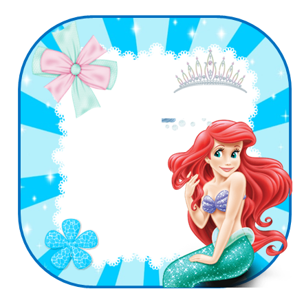 The Little Mermaid: Free Printable Invitation, Cards or Photo Frames.