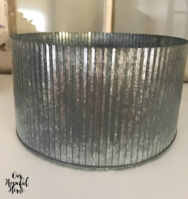 corrugated tin round container vase bowl rustic