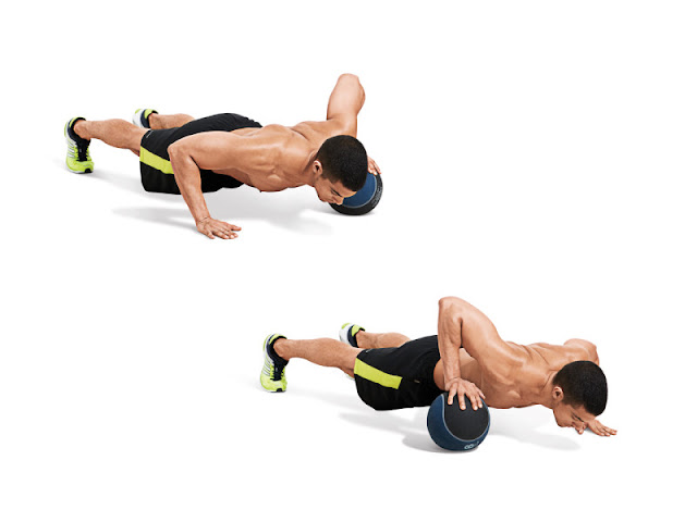 Best Chest Exercises of All Time - 30 Exercise - Medicine Ball Crossover Push Up 