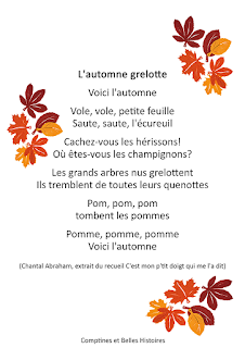 L'automne grelotte L'automne grelotte - Paroles de la comptine pour les enfants - Sélection de Poésie, Chansons et Comptines pour enfant - Par Comptines et Belles Histoires