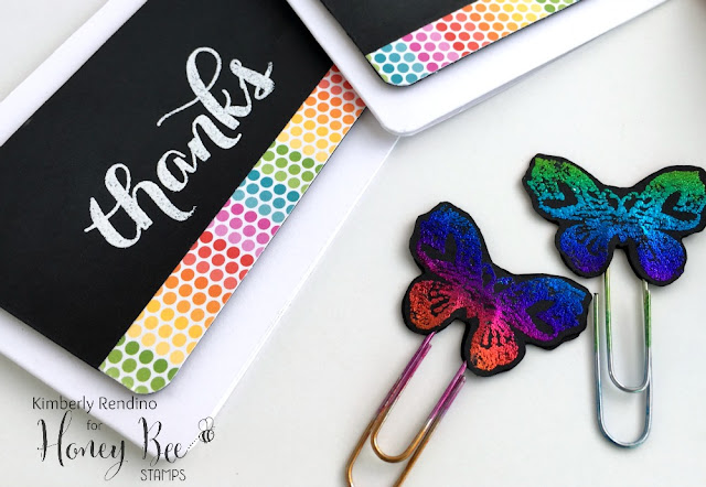 Foiled Butterfly Paperclips | kimpletekreativity.blogspot.com | rainbow | butterflies