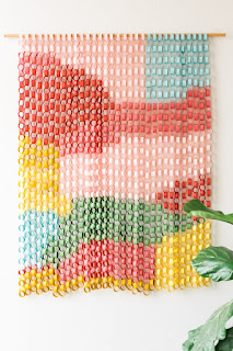 colorful paper decor with kids