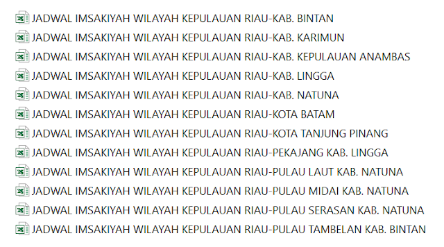 Kumpulan Jadwal Imsakiyah Ramadhan 1443 H/2022 M seluruh Kabupaten/Kota di Provinsi Kepulauan Riau