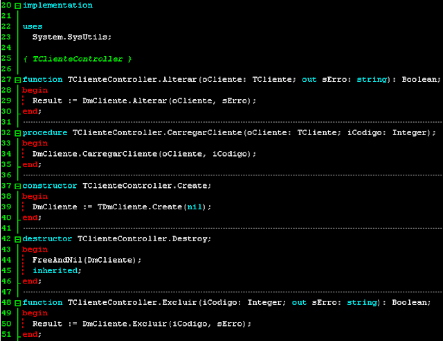 crud delphi poo mvc dao camada controller