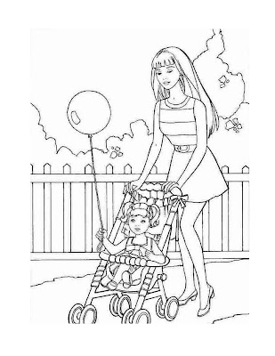 barbie coloring pages free. So here I have Barbie with a