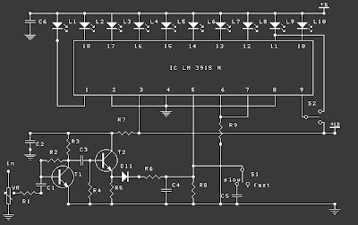 Rangkaian 10 Led Sound Meter