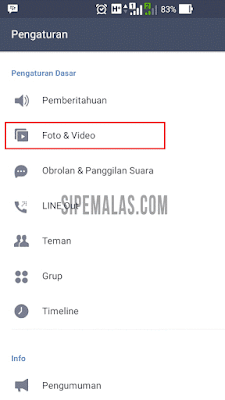 mematikan Autoplay Video Line