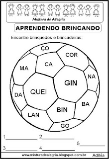 Atividades de alfabetização, dia das crianças