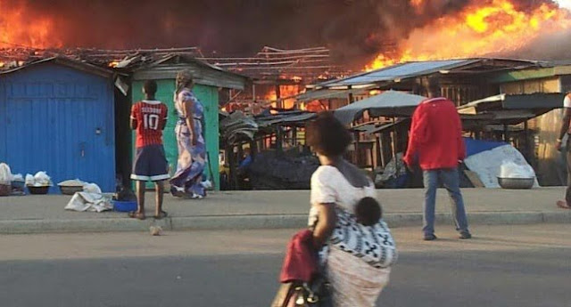 Fire razes Ariaria Aba Market