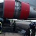 Commercial Plane Crash Lands, As Tyre Bursts Into Flame At Abuja Airport