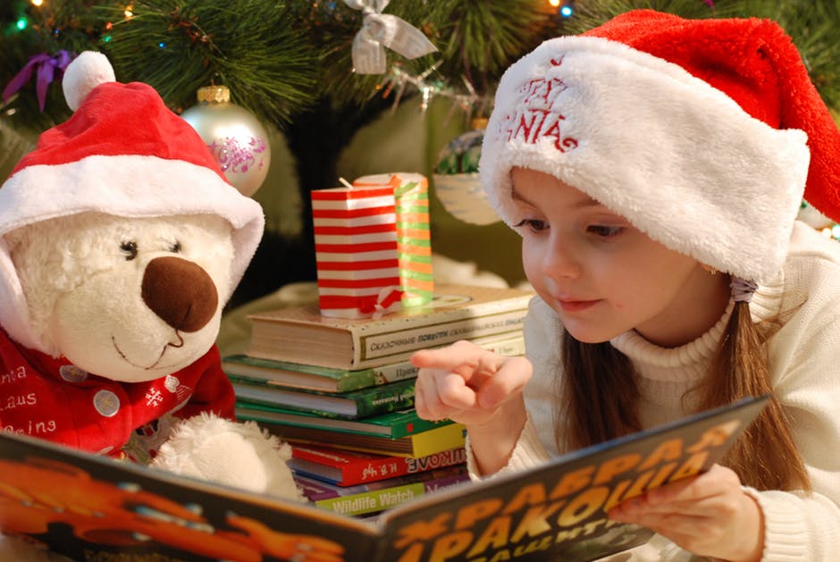 A Sweet Christmas Teddy Bear Image, Picture, Wallpaper with Girl