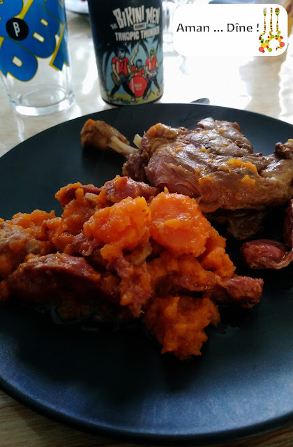 Tajine de canard confit à la patate douce