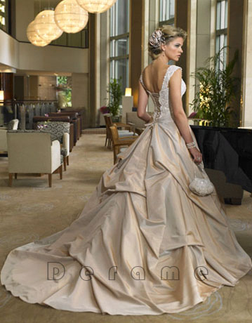 Champagne wedding dress,wedding dress picture,wedding dress pictures ...