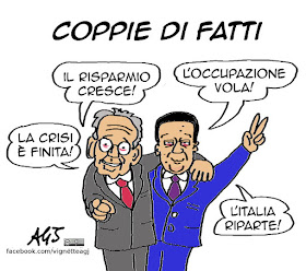 renzi, padoan, economia, unioni civili, satira vignetta