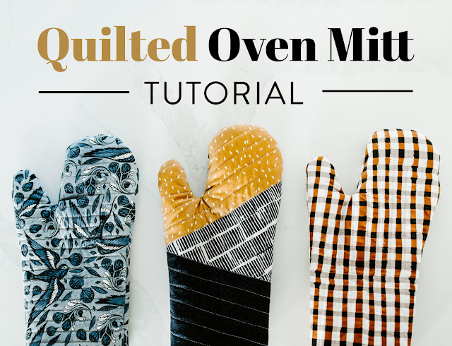 Sewing for Dad - Quilted Oven Mitt tutorial by Suzy Quilts