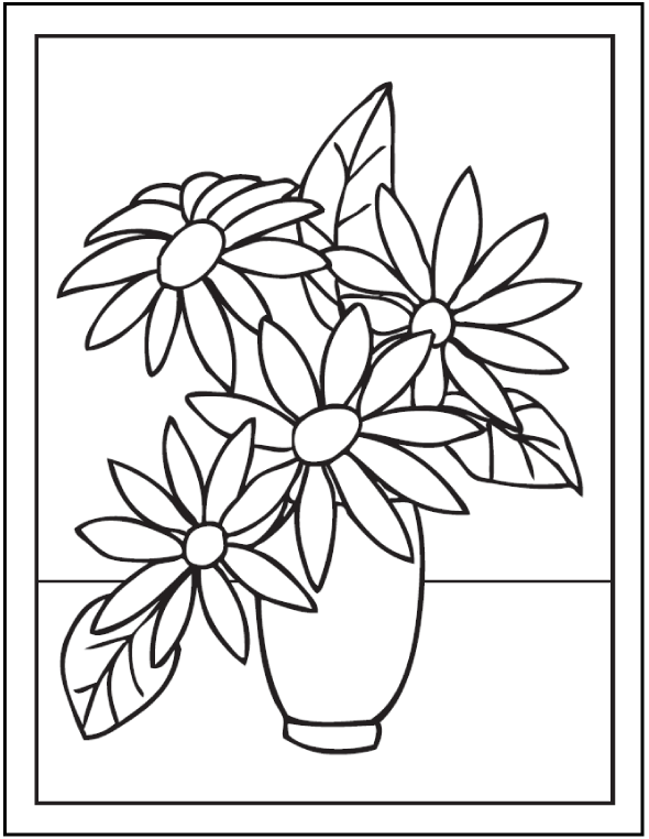 Kumpulan Sketsa Gambar  Bunga Hitam Putih Untuk Diwarnai 