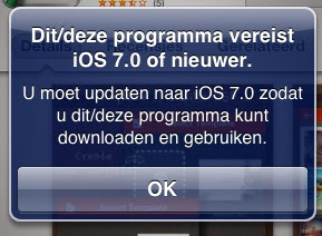 Dit/deze programma vereist iOS 7.0 of nieuwer. U moet updaten naar iOS 7.0 zodat u dit/deze programma kunt downloaden en gebruiken.