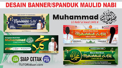 Desain Banner Maulid Nabi 1445 H CDR PSD