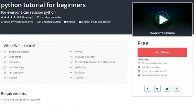 [100% Free] python tutorial for beginners