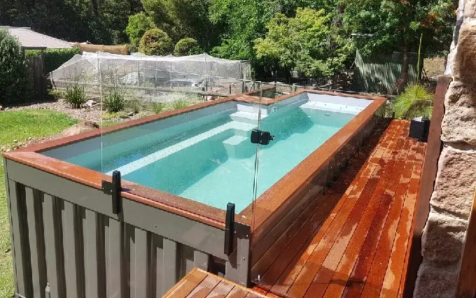 Container Pool with Wooden Deck 25+ Trendy Container Swimming Pool Designs for Home In 2023, bgsraw magazine