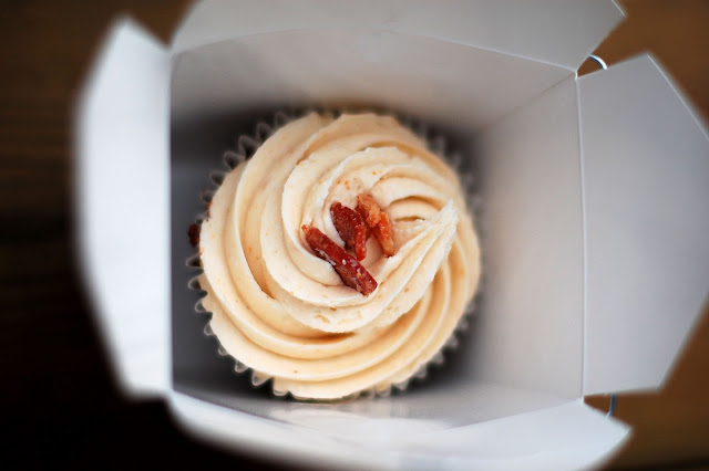 Bacon cupcake from Yummystuff bakery in Parkdale, Toronto.