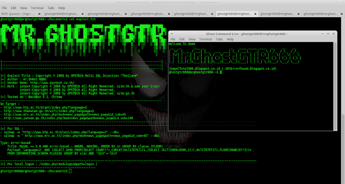 Copyright © 2008 by OPSTECH Multi SQL Injection "Thailand" Tested in BackBox GNU/Linux