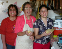 Pery, Doña Estela, and Nay, Doña Estela's helper