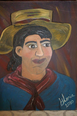 Brazilian-man-ethnic-painting-by Gloria Poole; yr 2010; in oils & in ethnic series