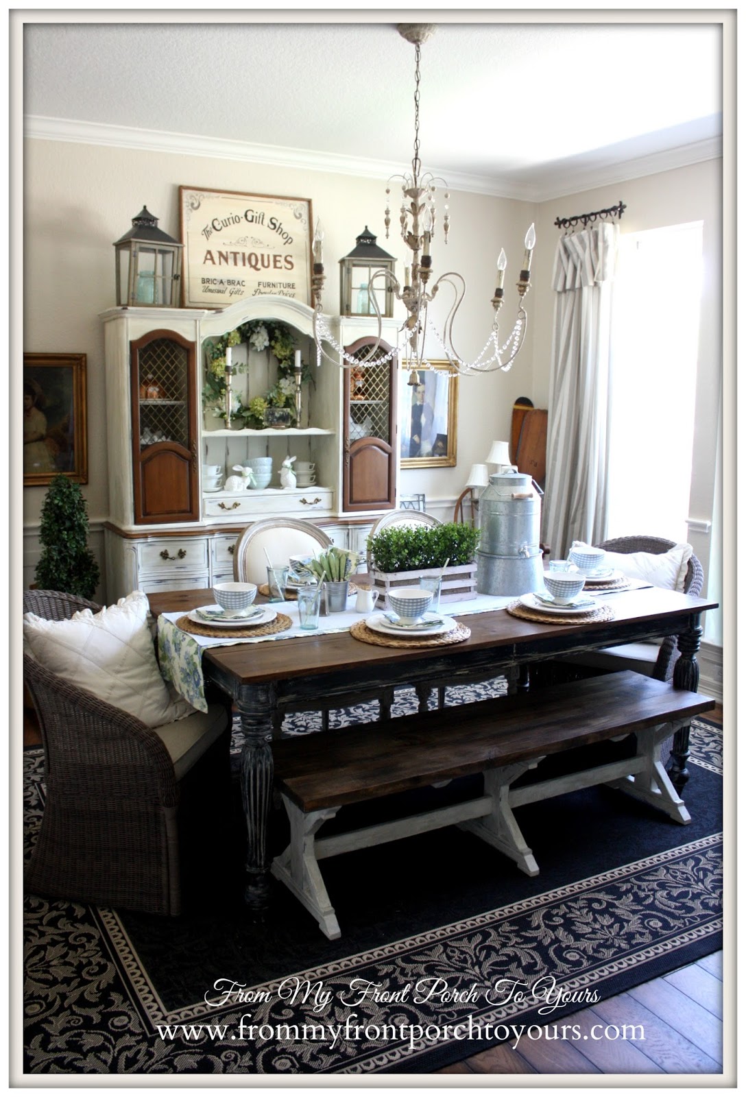 French Farmhouse Dining Room set for Spring Brunch