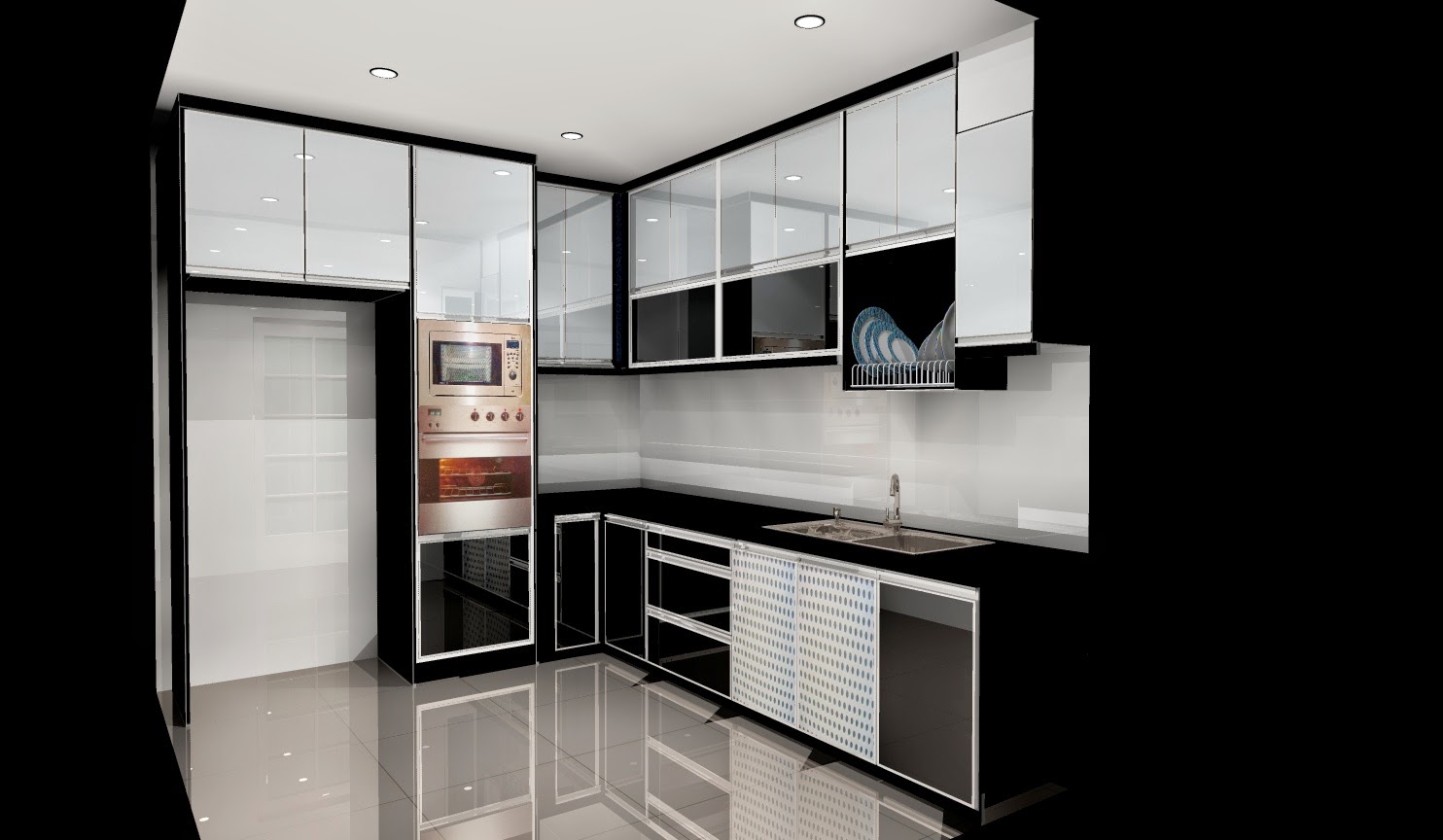 Kabinet Dapur Aluminium Putih Deco Desain Rumah